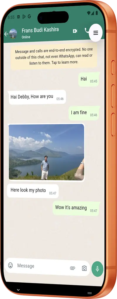 WhatsApp Clone case study hero left mockup